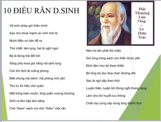 10 điều răn dưỡng sinh – Hải Thượng Lãn Ông