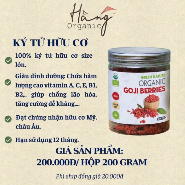 Kỳ Tử Hữu Cơ – Hộp 200 gram