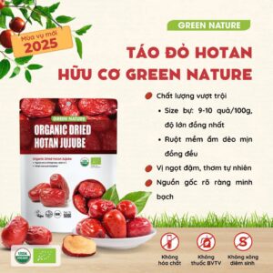 Táo đỏ hữu cơ – túi 50 gram