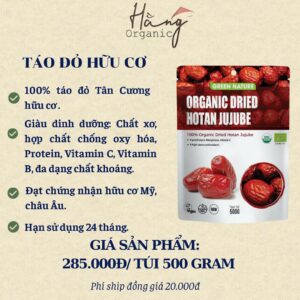 Táo đỏ hữu cơ – túi 50 gram