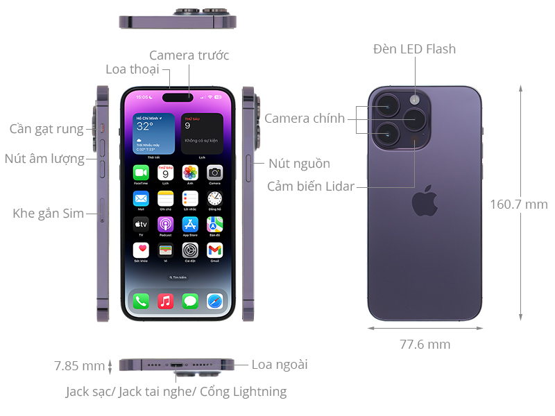 Điện thoại iPhone 14 Pro Max cũ
