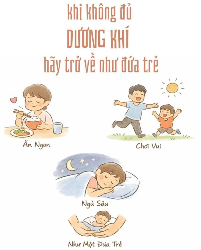 DƯƠNG KHÍ KHÔNG ĐỦ, HÃY ĐỐI XỬ VỚI BẢN THÂN NHƯ MỘT ĐỨA TRẺ